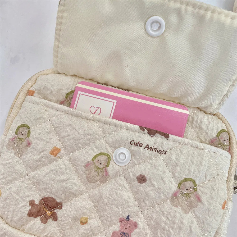 Cute Cartoon Small Travel Cosmetic Lipstick Earphone Card Portable Storage Bag