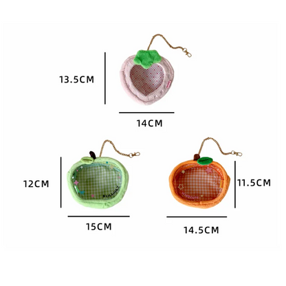 Cute Cartoon Strawberry Orange 3D Plush Doll Carrier Display Bag