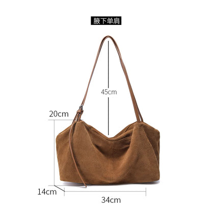 Women's Suede Cow Genuine Leather Shoulder Bags