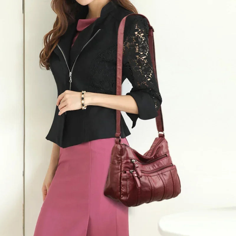 Leather Crossbody Bags  Messenger Bags Retro Shoulder Bags for Women