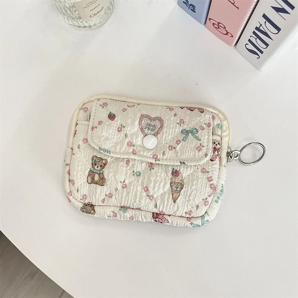 Cute Cartoon Small Travel Cosmetic Lipstick Earphone Card Portable Storage Bag