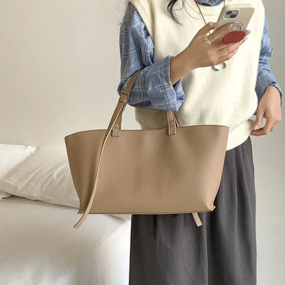 Casual Soft Tote Women Bag PU Leather Shoulder Bags for Women