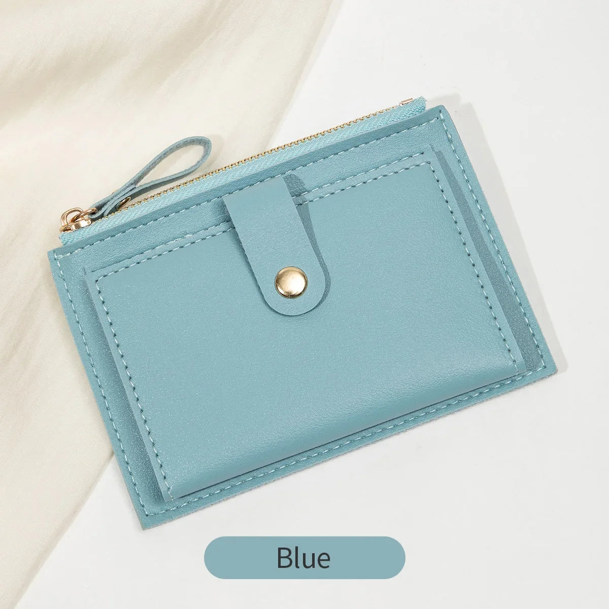 women's short card bag ultra-thin mini PU leather