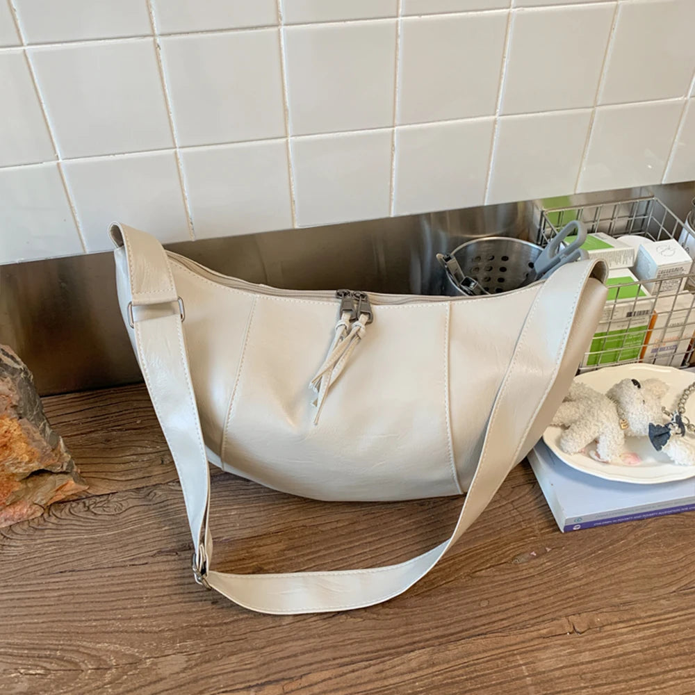 Women's Large Capacity Autumn and Winter Versatile Wide Strap Single Shoulder Crossbody