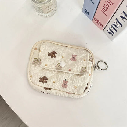 Cute Cartoon Small Travel Cosmetic Lipstick Earphone Card Portable Storage Bag