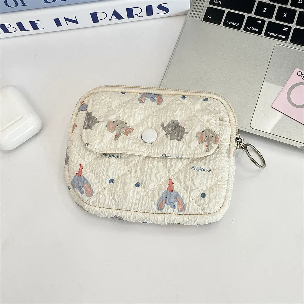 Cute Cartoon Small Travel Cosmetic Lipstick Earphone Card Portable Storage Bag