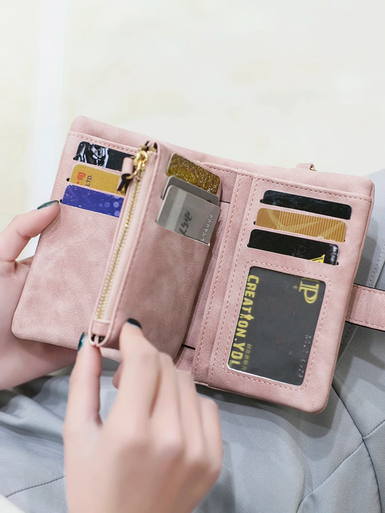 Women's Short Frosted Wallet Korean Multi Card Slot Wallet
