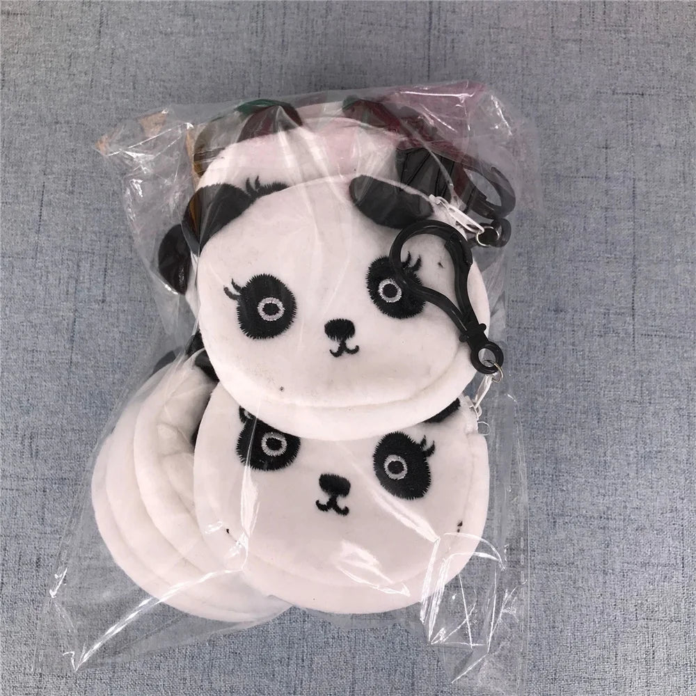 Gift Small Key Hook Pendant Plush Coin Bag , Panda , Animal Coin Pouch
