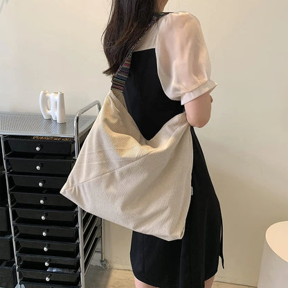 Women's Large Corduroy Crossbody Bag