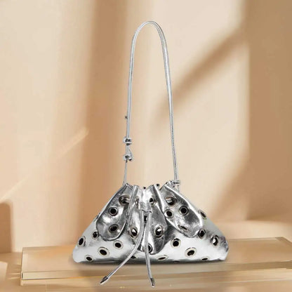 Women Lolita Bowtie Lace Pearl Crossbody Bag