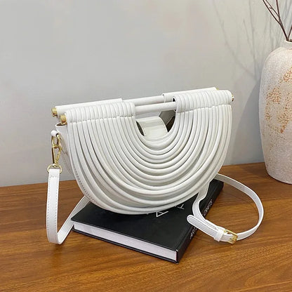 Evening Clutch Purses for Women Golden Noodle Half Moon Crossbody Bag