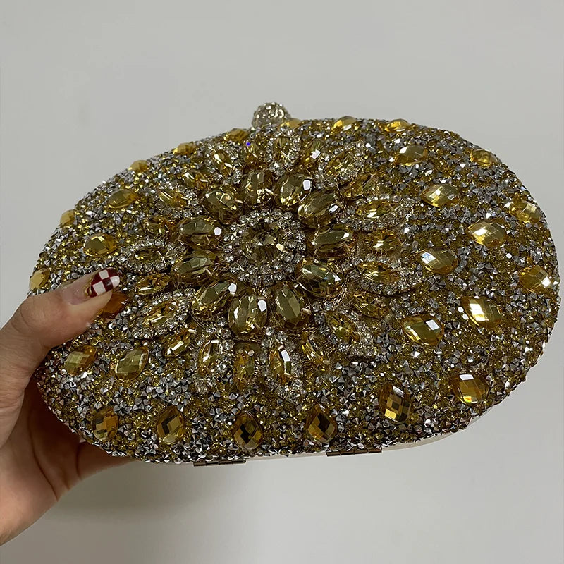 Evening Clutch Bags for Women  Chain Dinner Handbag Crystal Diamond Rhinestone Bag