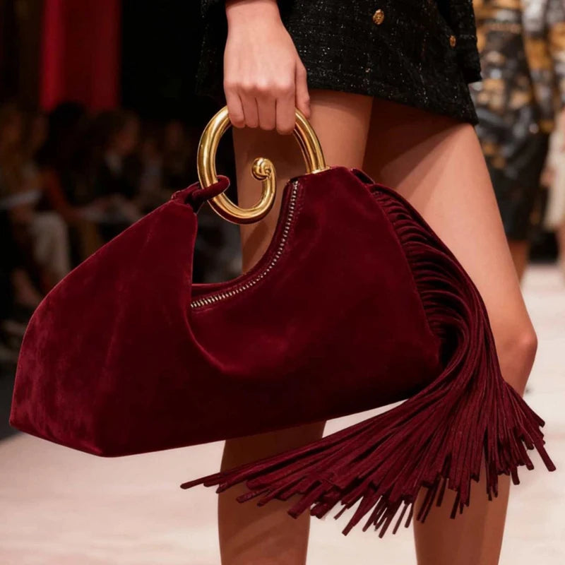 Faux Suede Clutch Evening Bags For Women