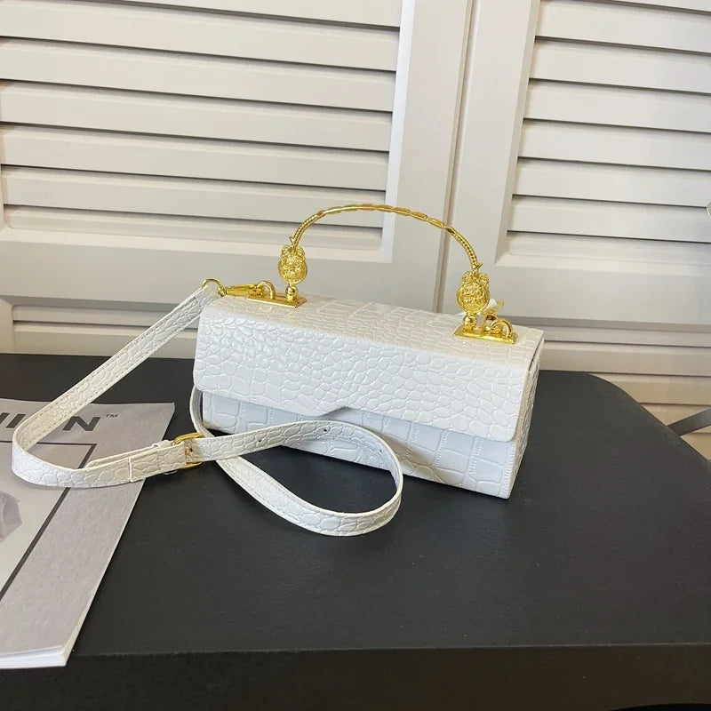 Crocodile Pattern Crossbody Bag Fashion Box Lipstick Pouch Handbag Pu Leather Messenger Bag