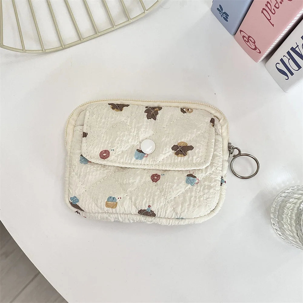Cute Cartoon Small Travel Cosmetic Lipstick Earphone Card Portable Storage Bag