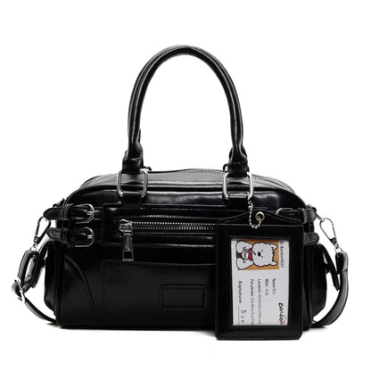 Glossy PU Shoulder & Crossbody Bags Solid Zipper