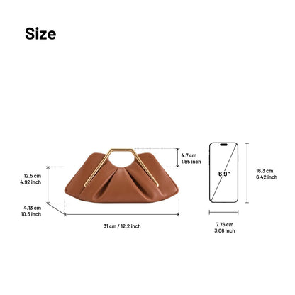 Soft Leather Bag Niche Cloud Bag, Evening Pleated Bag for Women