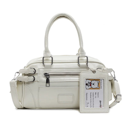 Glossy PU Shoulder & Crossbody Bags Solid Zipper