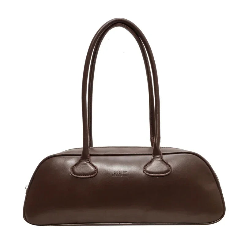 Zipper PU Women's Bag Retro Shoulder Bag