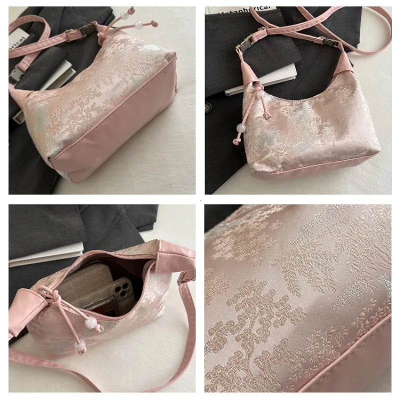 Pendant Crossbody Bag Small Bucket Handbag Women Girl