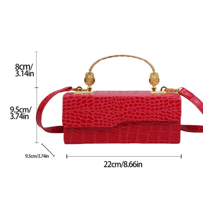 Crocodile Pattern Crossbody Bag Fashion Box Lipstick Pouch Handbag Pu Leather Messenger Bag
