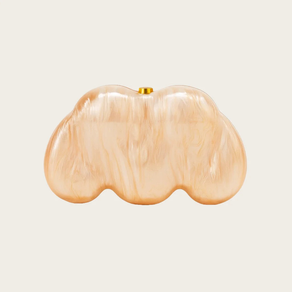 Cloud Shaped Clutch Bag Acrylic Clutch  Women Wedding Evening Party Ivory Bag