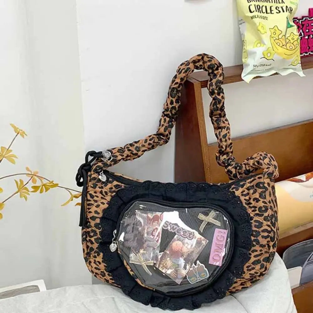 Zipper Bag Love Heart Lace Handbag