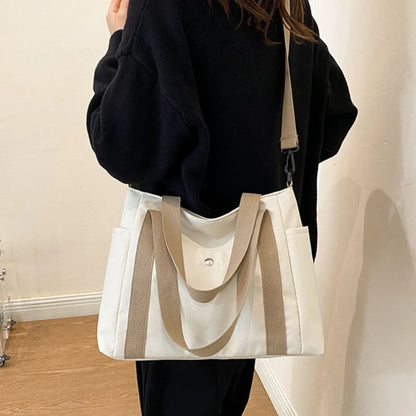 Large Capacity Nylon Crossbody Bag Casual Solid Color Messenger Shoulder Bag