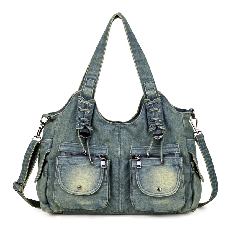 Women's Denim Bag Y2K Vintage Blue Jean Purse