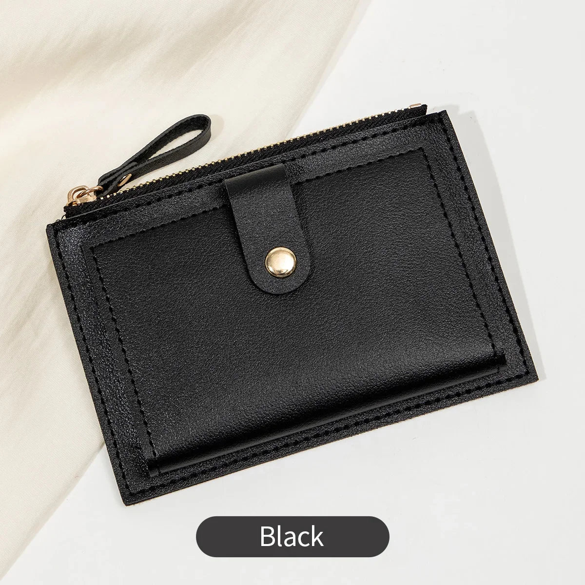 women's short card bag ultra-thin mini PU leather