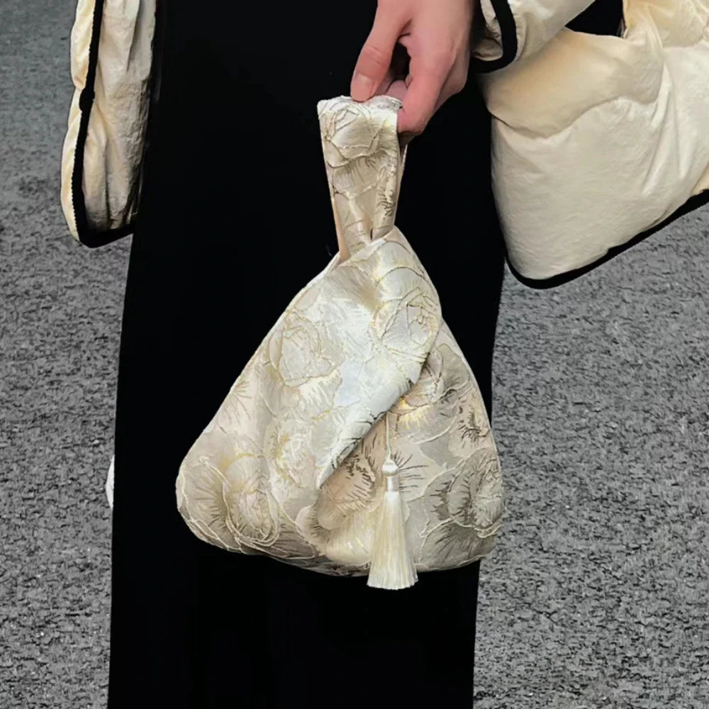 Tassel Knot Wrist Bag Small Item Pouch Cheongsam Accessories