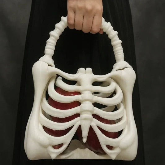 Novelty Skeleton Handbag Gothic Rib Cage Shape Purse
