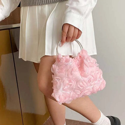 Large Capacity Magnetic Button Lady Hand-held Purse