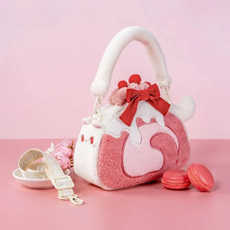 Teenage Girls Bread Bags for Woman Lolita Plush Crossbady Bag
