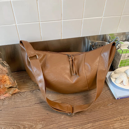 Women's Large Capacity Autumn and Winter Versatile Wide Strap Single Shoulder Crossbody