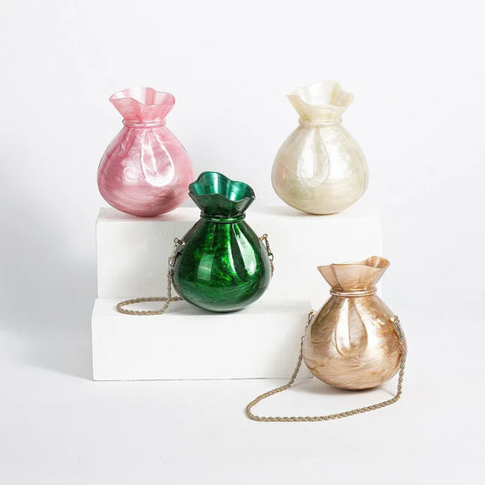 Acrylic Cute Vase Shape Evening Clutch Bag Wedding Party Bag