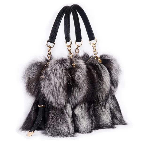 Soft Fox Hair High-end Handbag Large Capacity Charm Fur Bag