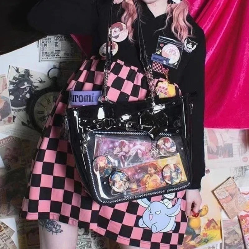 Spicy Girl Cool Bag Large Capacity Transparent Pain Layer Crossbody Bag