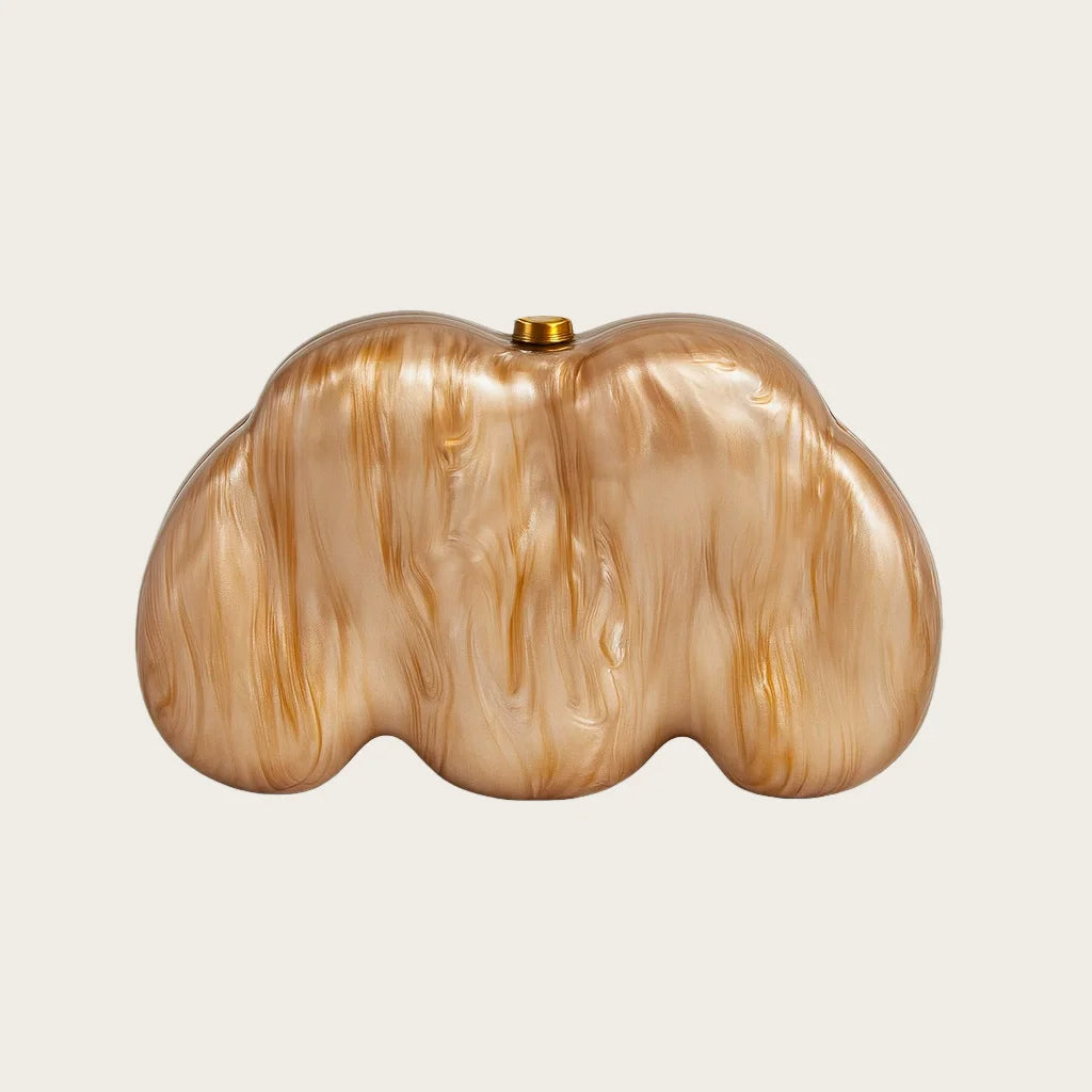 Cloud Shaped Clutch Bag Acrylic Clutch  Women Wedding Evening Party Ivory Bag