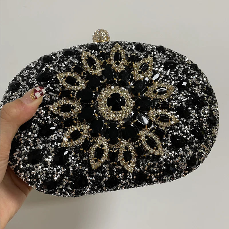 Evening Clutch Bags for Women  Chain Dinner Handbag Crystal Diamond Rhinestone Bag