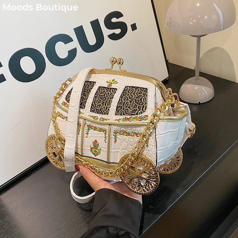 Branded Royal Carriage Evening Clutch  For Women Embroidery Dinner Party Bag