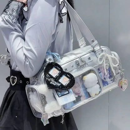 Star Chain Y2k Harajuku Blue Lolita Girl Pain Bags Transparent Japanese Crossbody Bag