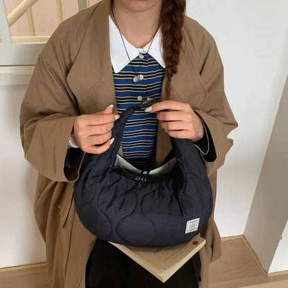 Korean Style Embroidery Commuting Hobo Bag