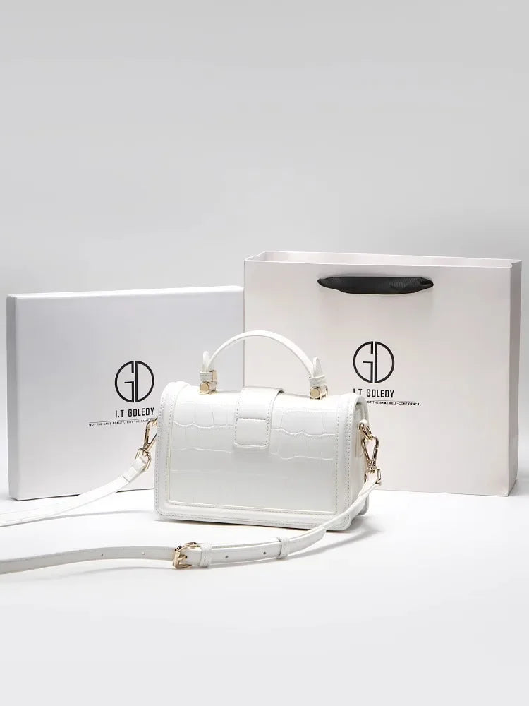 Alligator Printing Leather and Delicate Metal Women's Portable Shoulder Bag