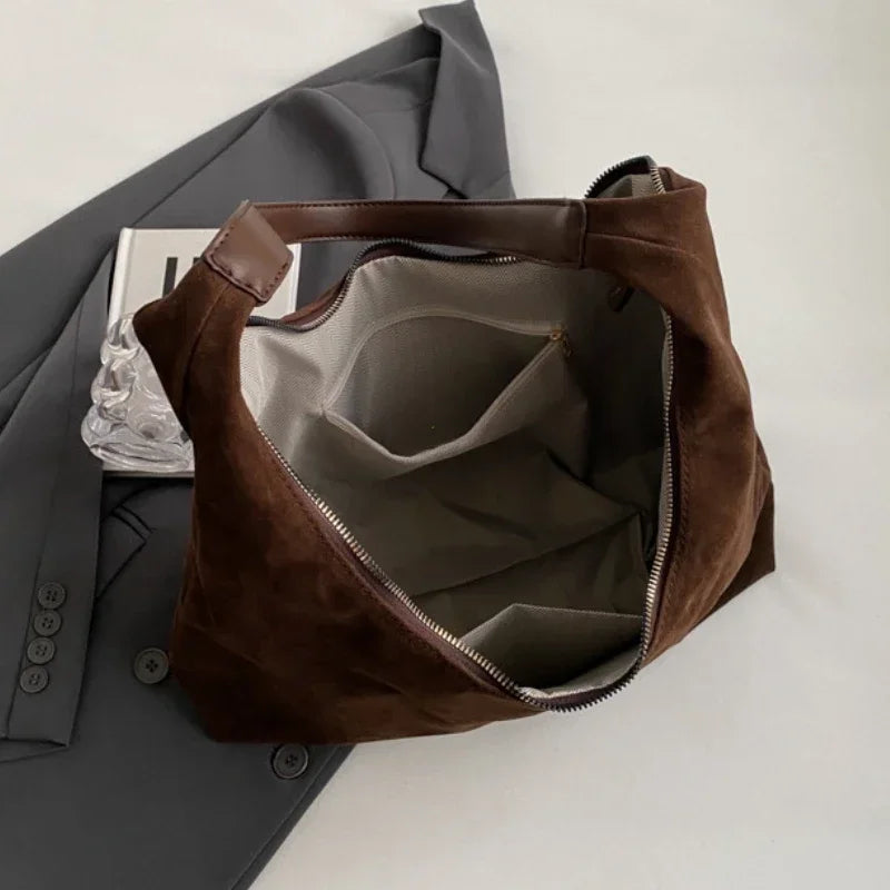Vintage Suede New Large Capacity Women Tote Bag