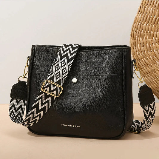 Large Capacity Handbag Women Leather Single Shoulder Straddle Bag