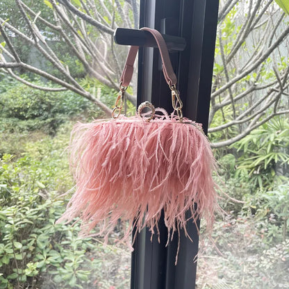 Evening Bags Party Wholesale Ostrich Feather Shoulder Bags for Women