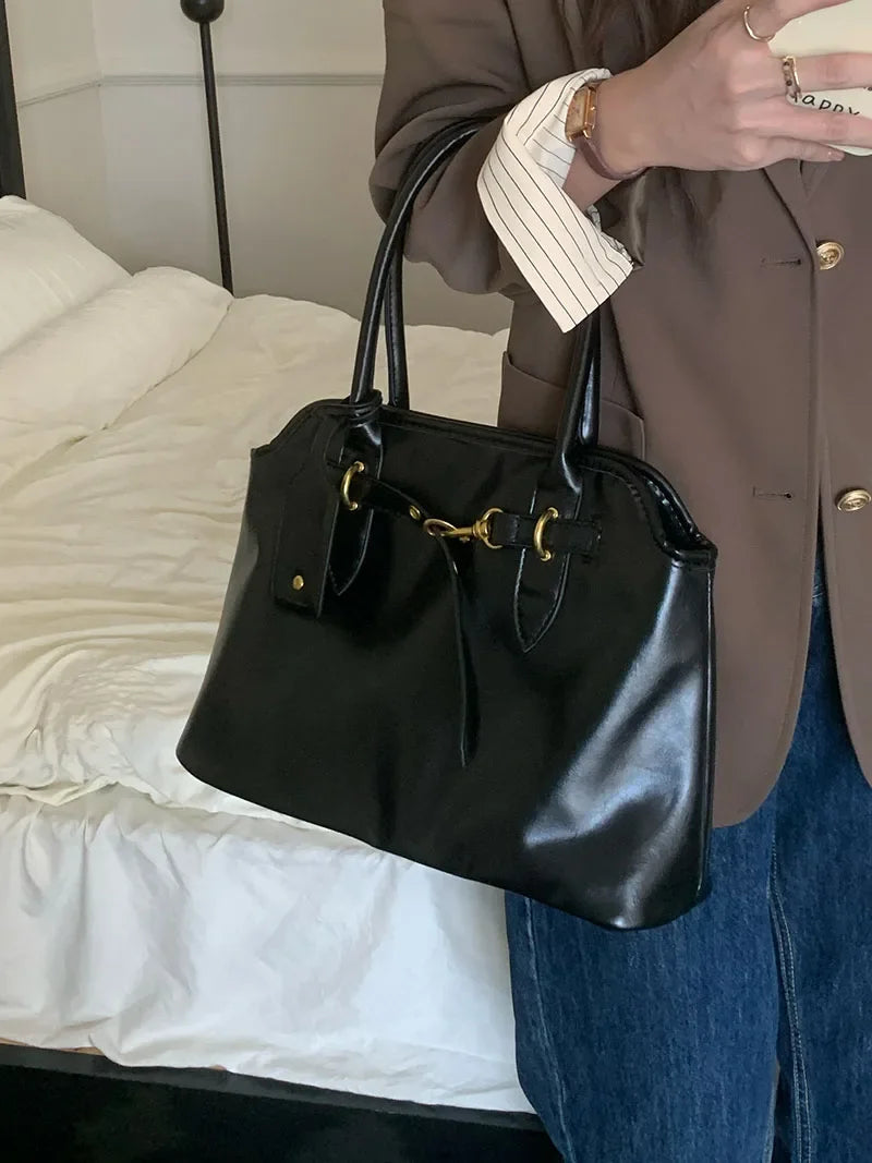 Large Capacity Women's Tote Shoulder Bags Pu Leather Ladies Briefcase Bag