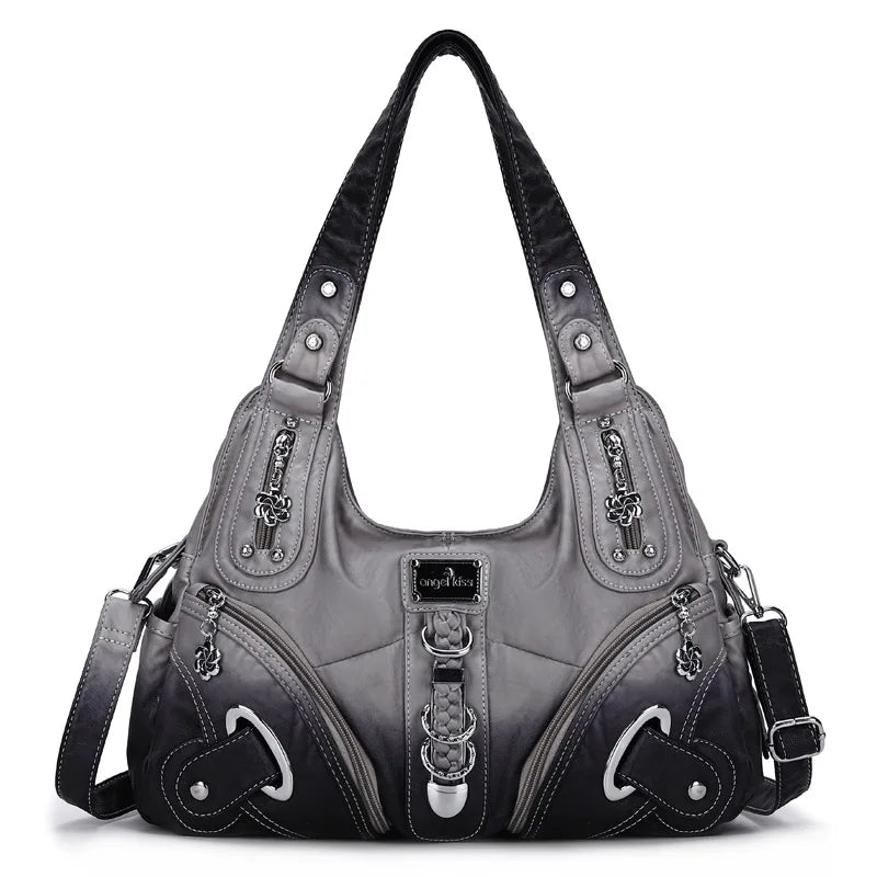 Multi Pocket Soft Leather Shoulder Bags
