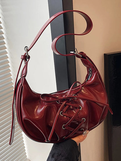 Multi Fold Underarm Bag Ballet Style Bow Strap Women's Bag Shoulder Bag